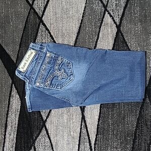 ROCK REVIVAL JAZLYN STUDDED RHINESTONES EMBROIDERED BOOT-CUT DENIM JEAN